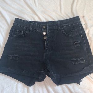 Black ripped Jean shorts. (Size small)